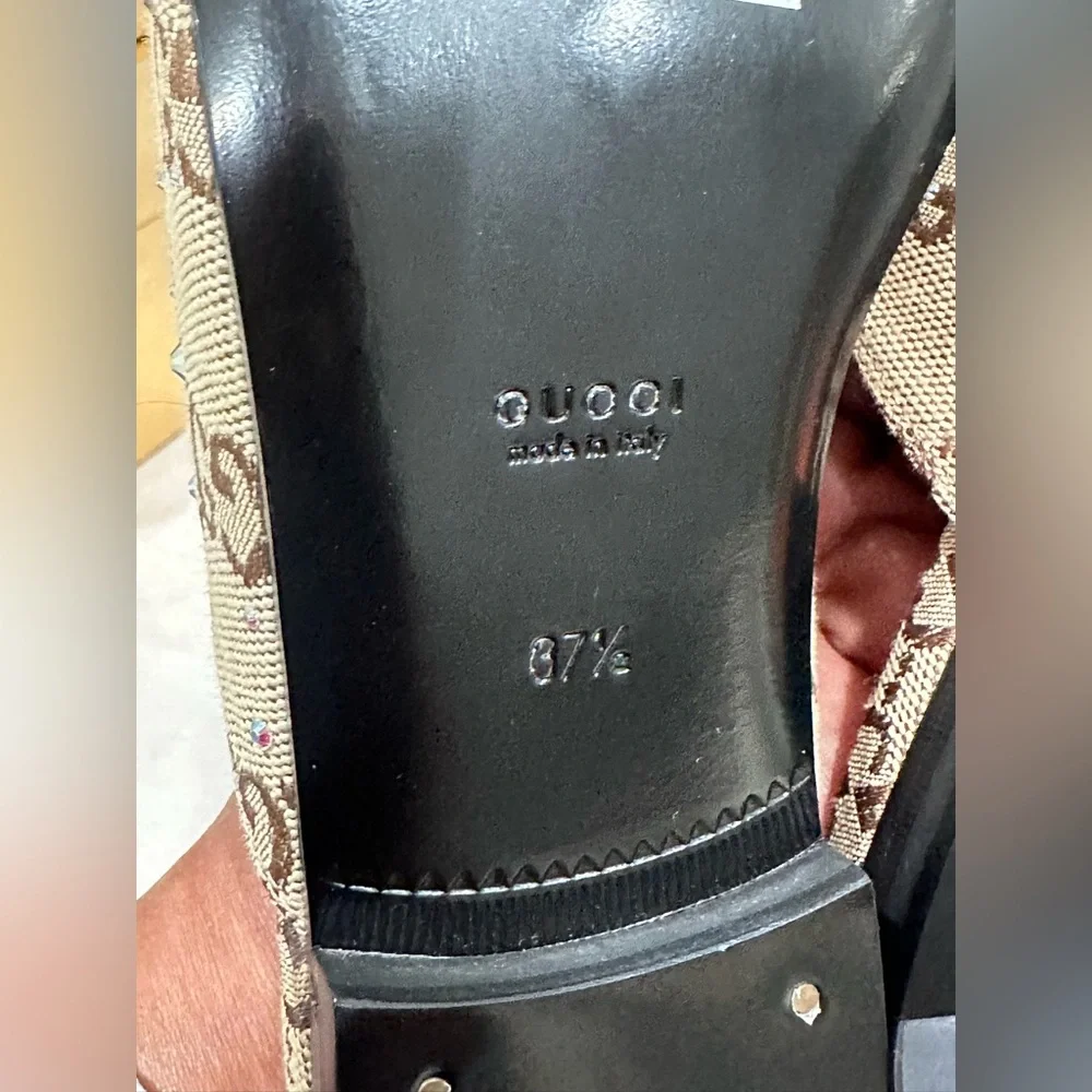 Gucci Princetown Crystal Slipper with Horsebit, Fabric - Picture 7 of 13